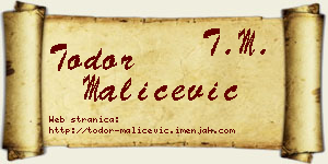 Todor Maličević vizit kartica